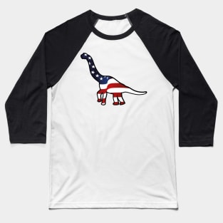 American Flag Funny Dinosaurs Baseball T-Shirt